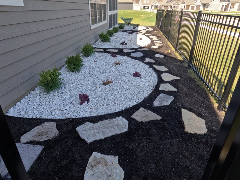 Rock and mulch design